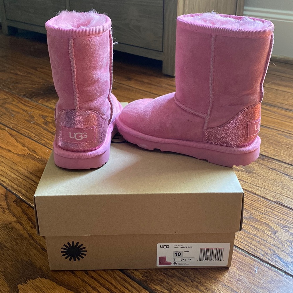 Ugg girls boots glitter pink